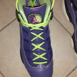 AIR JORDAN NIKE 6 RINGS BEL AIR COURT PURPLE / FLASH LIME SHOES SIZE US 12